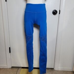 Alo Royal Blue High-Waist Perforated Detail Leggings Size Small Athletic Legging